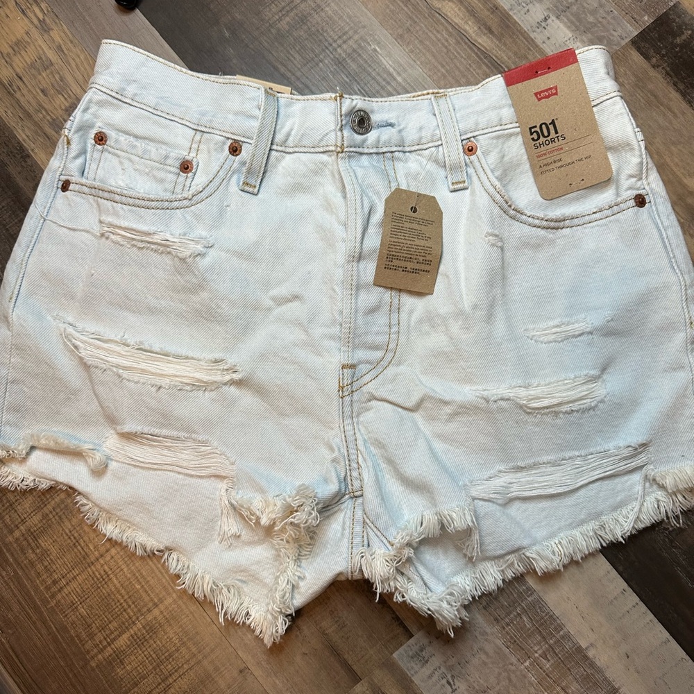 Levi's Distressed Jean Shorts - Sz 29 NWT , High-Waisted